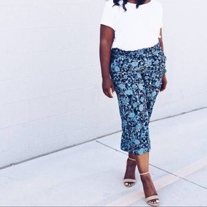 H&M Blue Floral Culottes